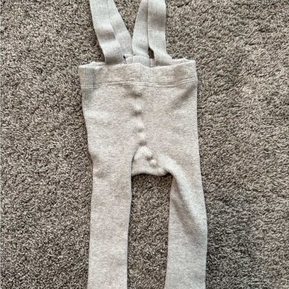 H&M Gray Knit Suspender Leggings